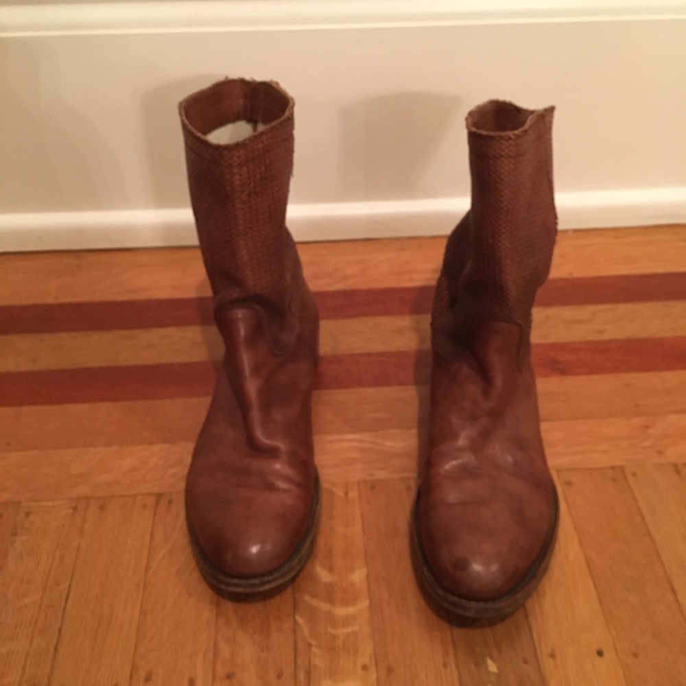 Alberto Fermani Brown Woven Boots
